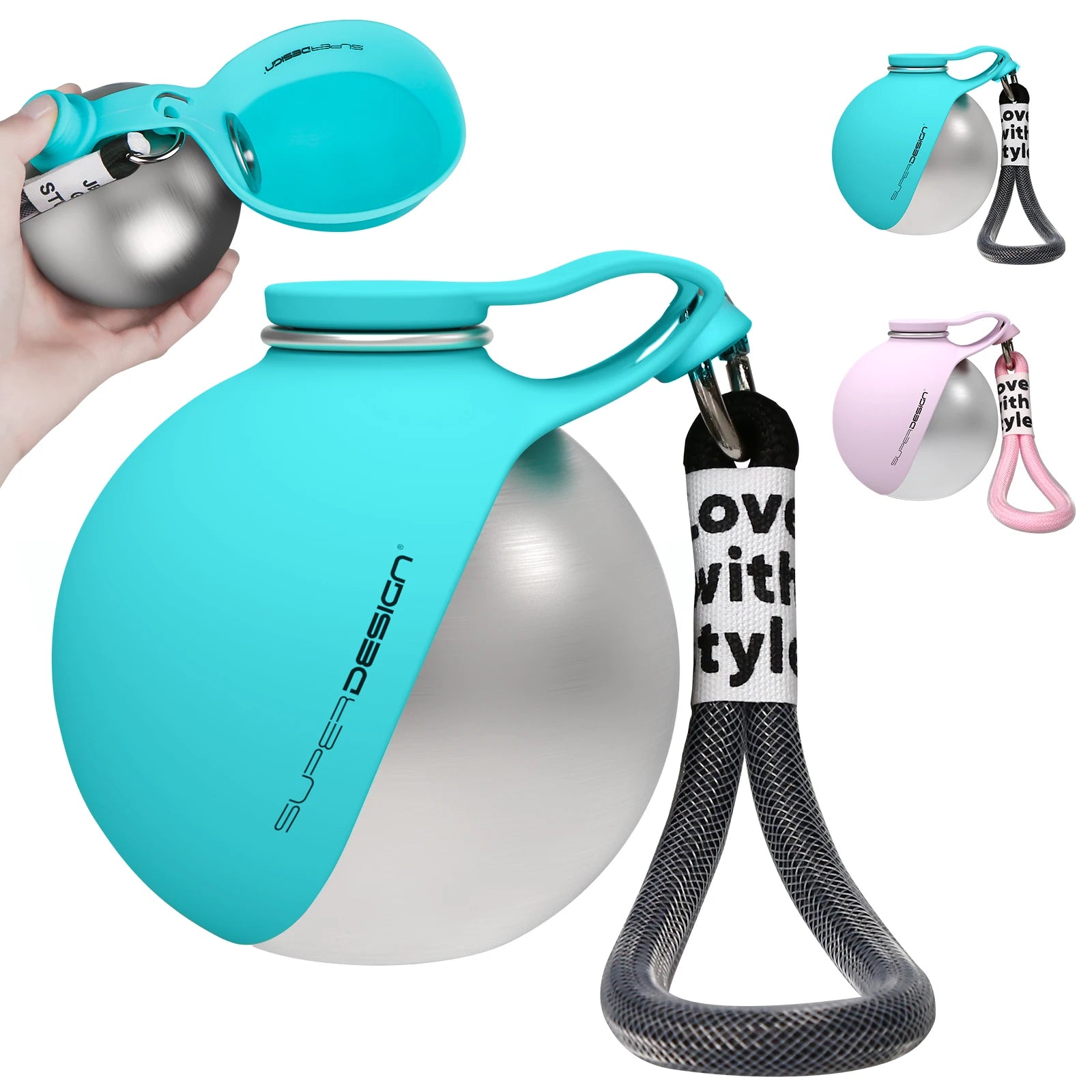 2-in-1 Portable Dog Water Bottle – Leak-Proof Travel Bottle
