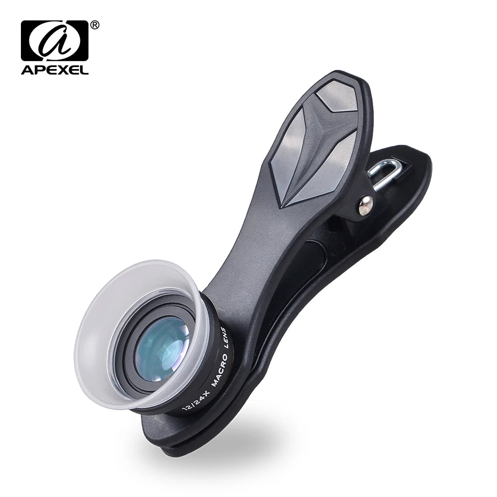 APEXEL 2-in-1 Phone Camera Lens | 12X Macro & 24X Super Macro Clip-On Lens