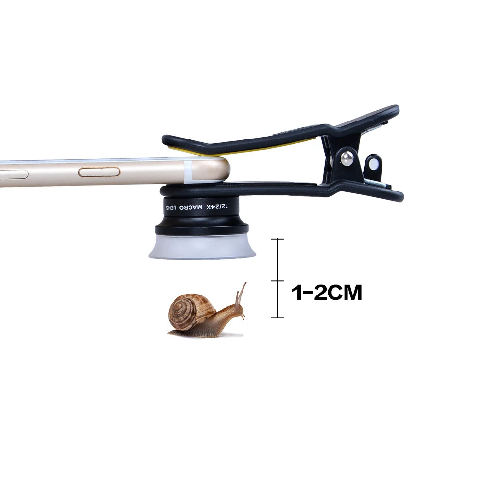 APEXEL 2-in-1 Phone Camera Lens | 12X Macro & 24X Super Macro Clip-On Lens