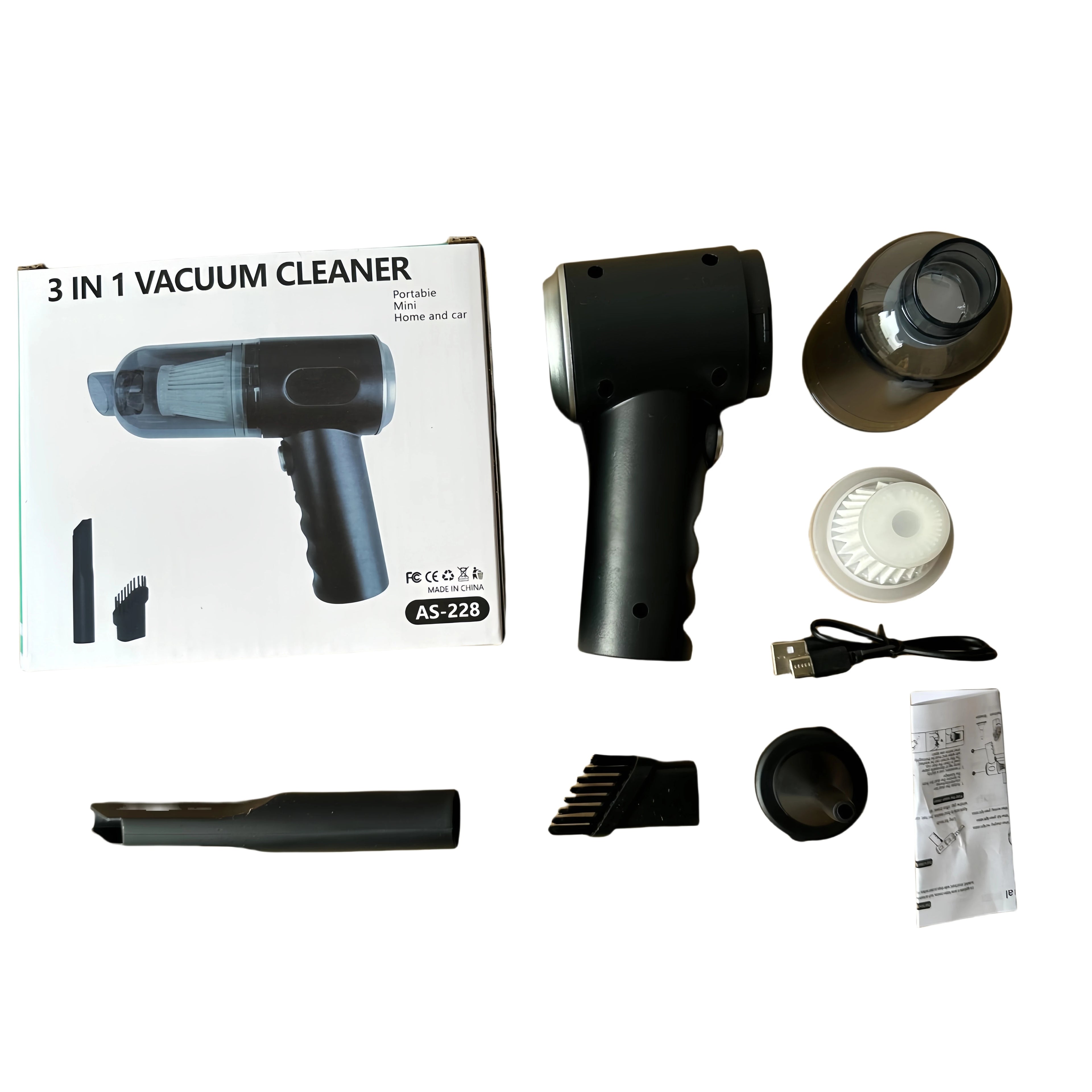 Portable Cordless Car Vacuum Cleaner | USB Rechargeable Handheld Vacuum