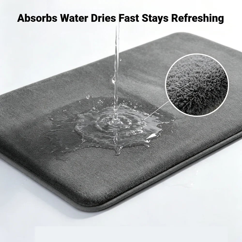 Quick-Dry Super Absorbent Bathroom Floor Mat – Non-Slip Soft Bath Rug