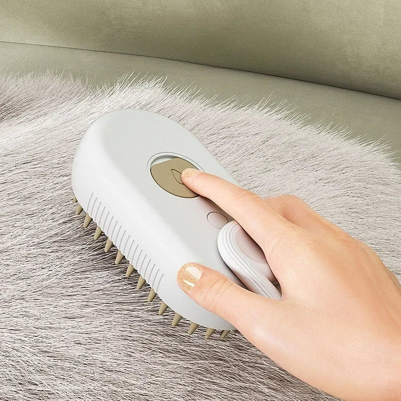 Steam Pet Grooming Brush – Self Cleaning & Hair Remover for Cats & Dogs