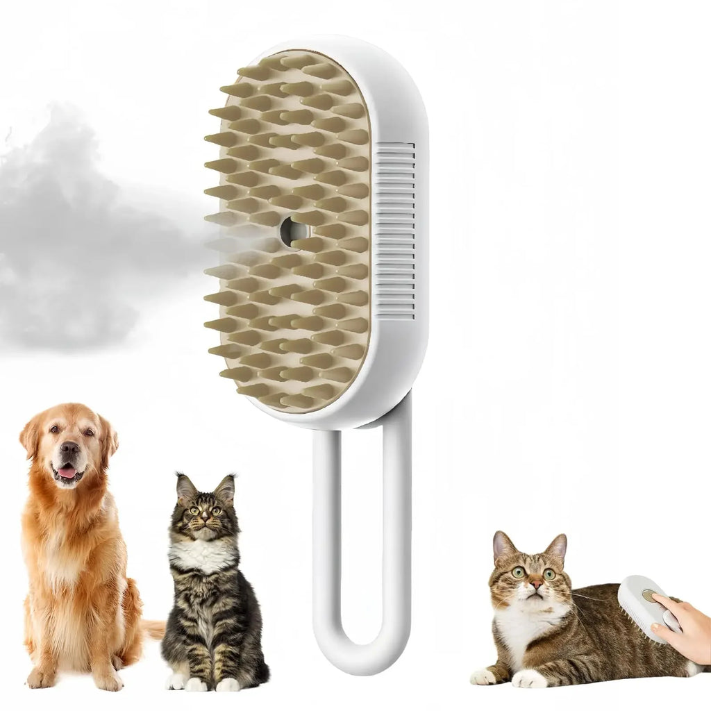 Steam Pet Grooming Brush – Self Cleaning & Hair Remover for Cats & Dogs