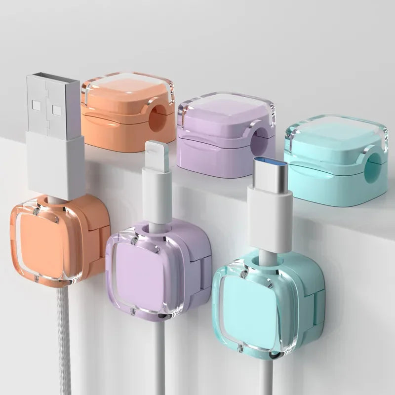 Magnetic Cable Organizer Clips for Desk & Charging Cables