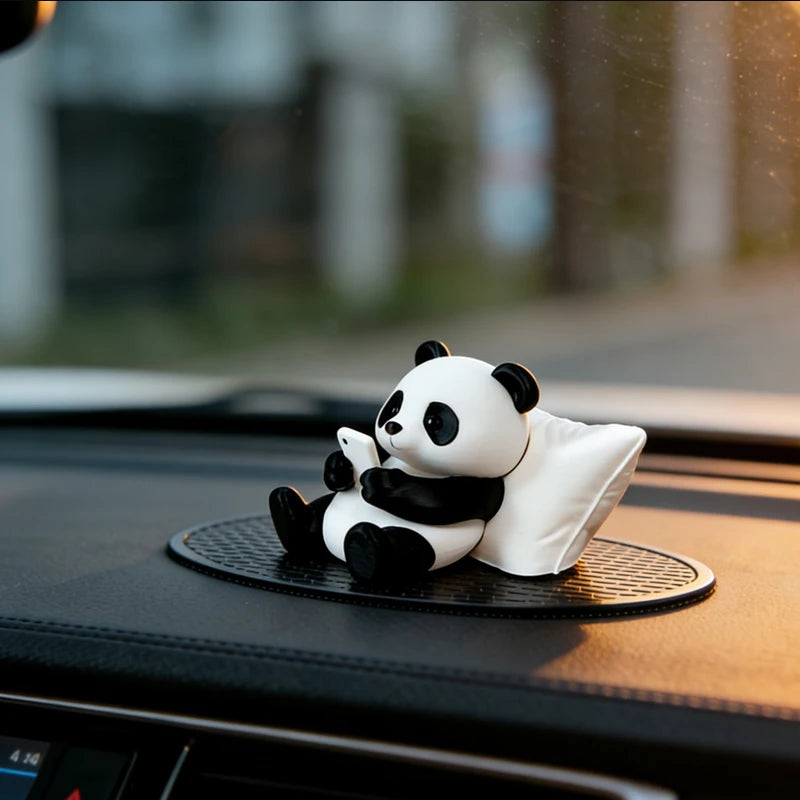 Cute Panda Dashboard Ornament – Mini Desk & Car Decoration