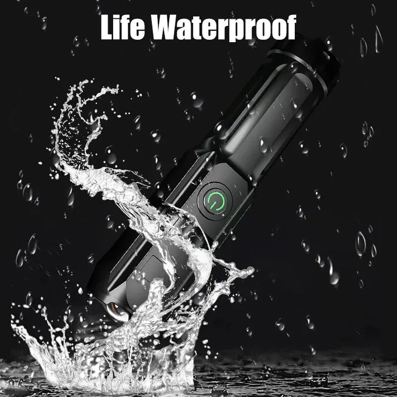 Rechargeable LED Flashlight | USB Waterproof Zoom Torch