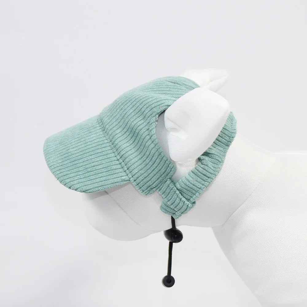Corduroy Dog Sun Hat – Adjustable Pet Baseball Cap