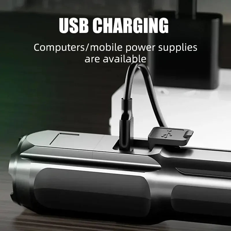 Rechargeable LED Flashlight | USB Waterproof Zoom Torch