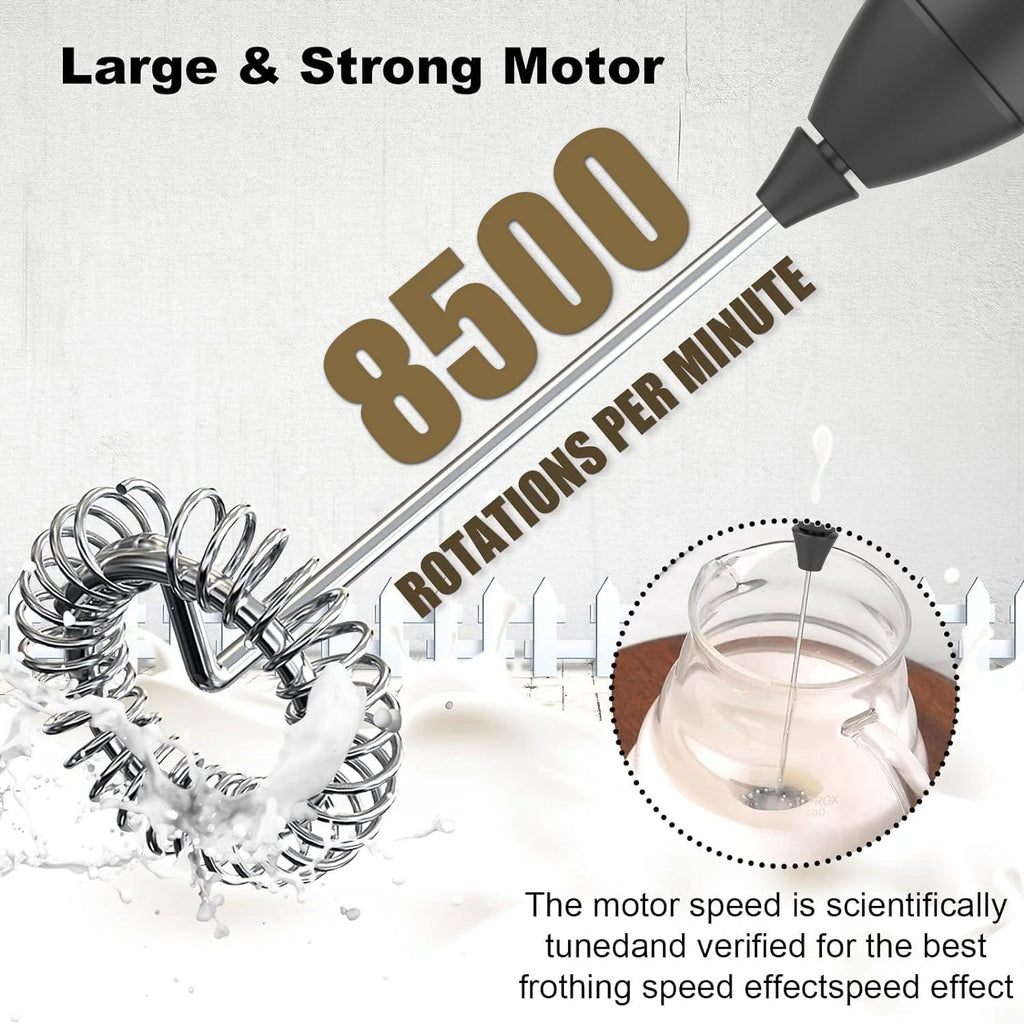USB Rechargeable Milk Frother – 3 Speed Coffee Mixer