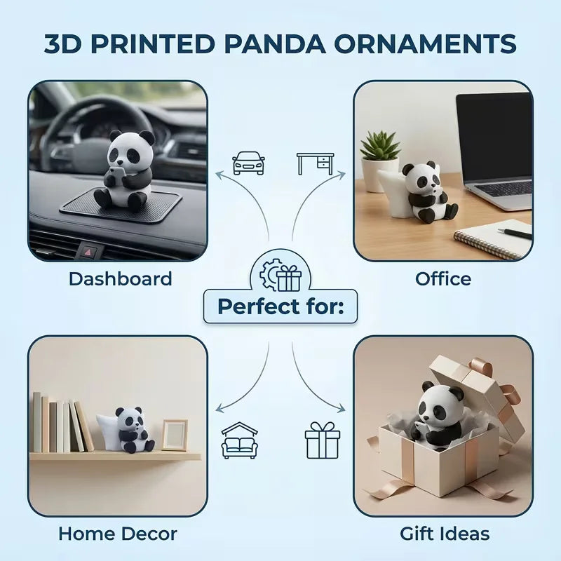 Cute Panda Dashboard Ornament – Mini Desk & Car Decoration