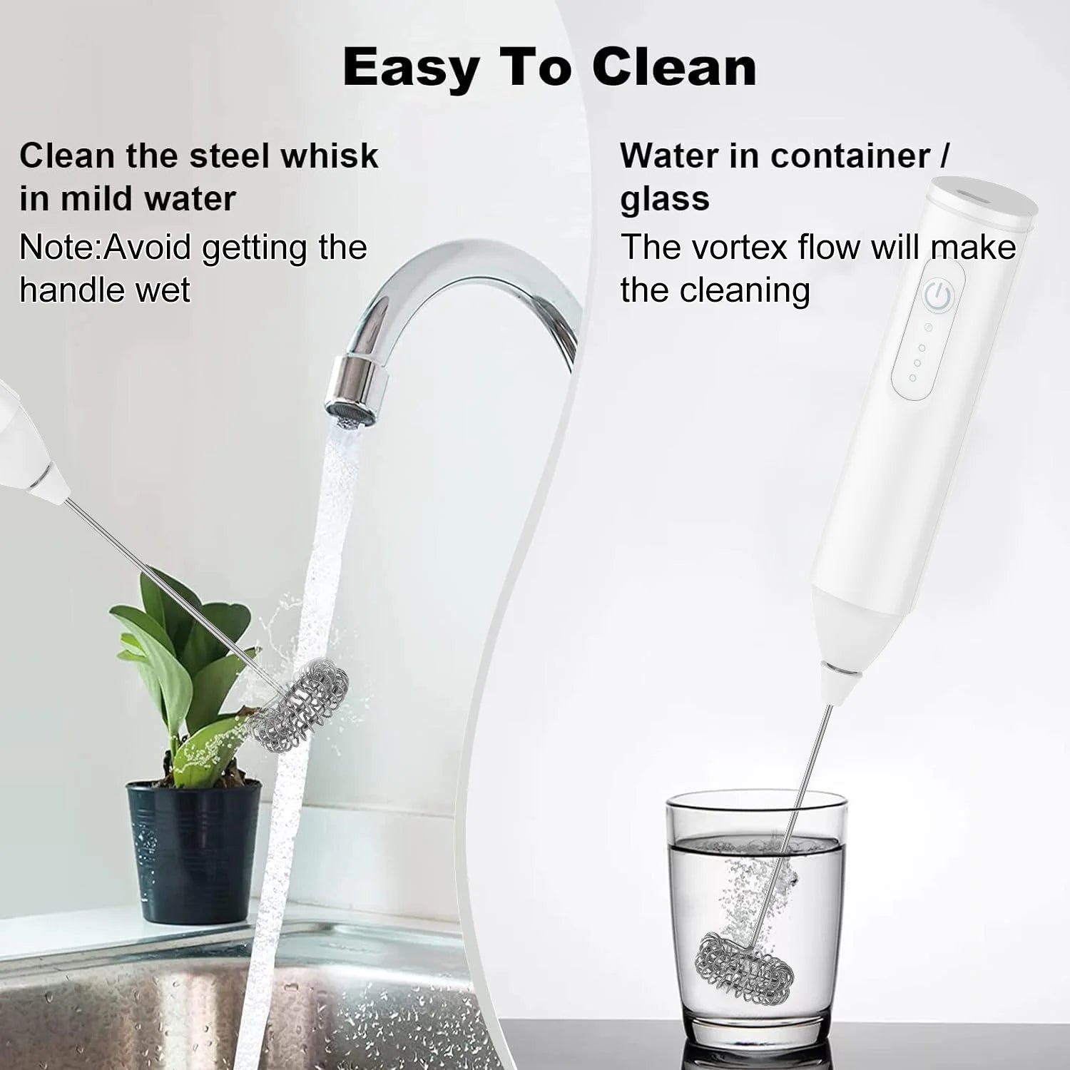 USB Rechargeable Milk Frother – 3 Speed Coffee Mixer