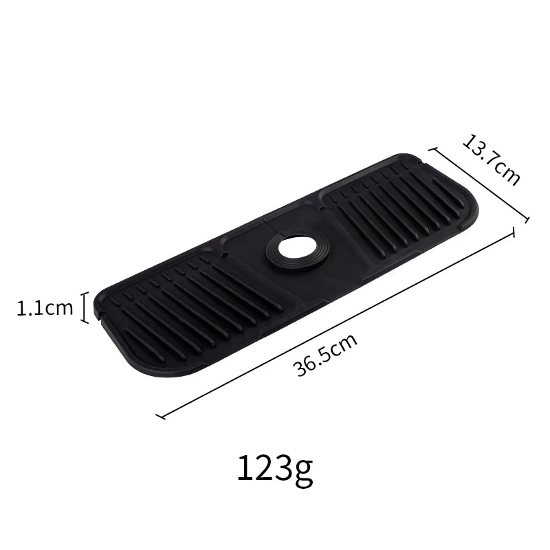 Silicone Faucet Splash Guard Mat | Kitchen Sink Drying Tray