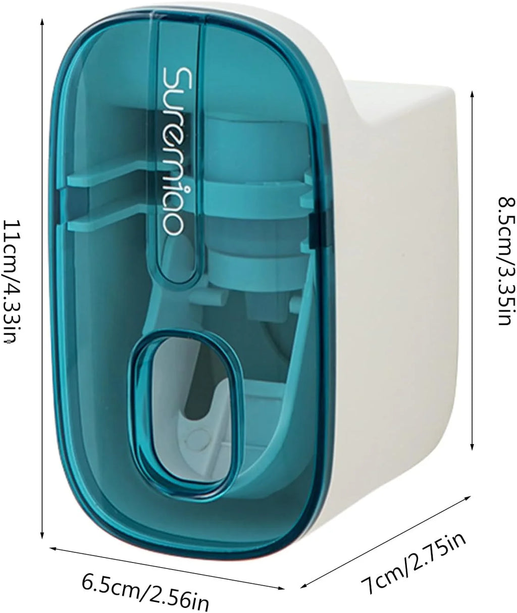Wall Mounted Toothbrush Holder & Automatic Toothpaste Dispenser