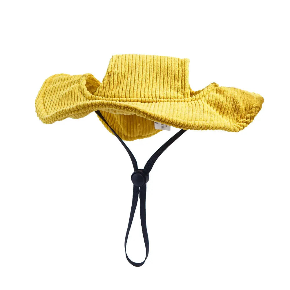 Corduroy Dog Sun Hat – Adjustable Pet Baseball Cap