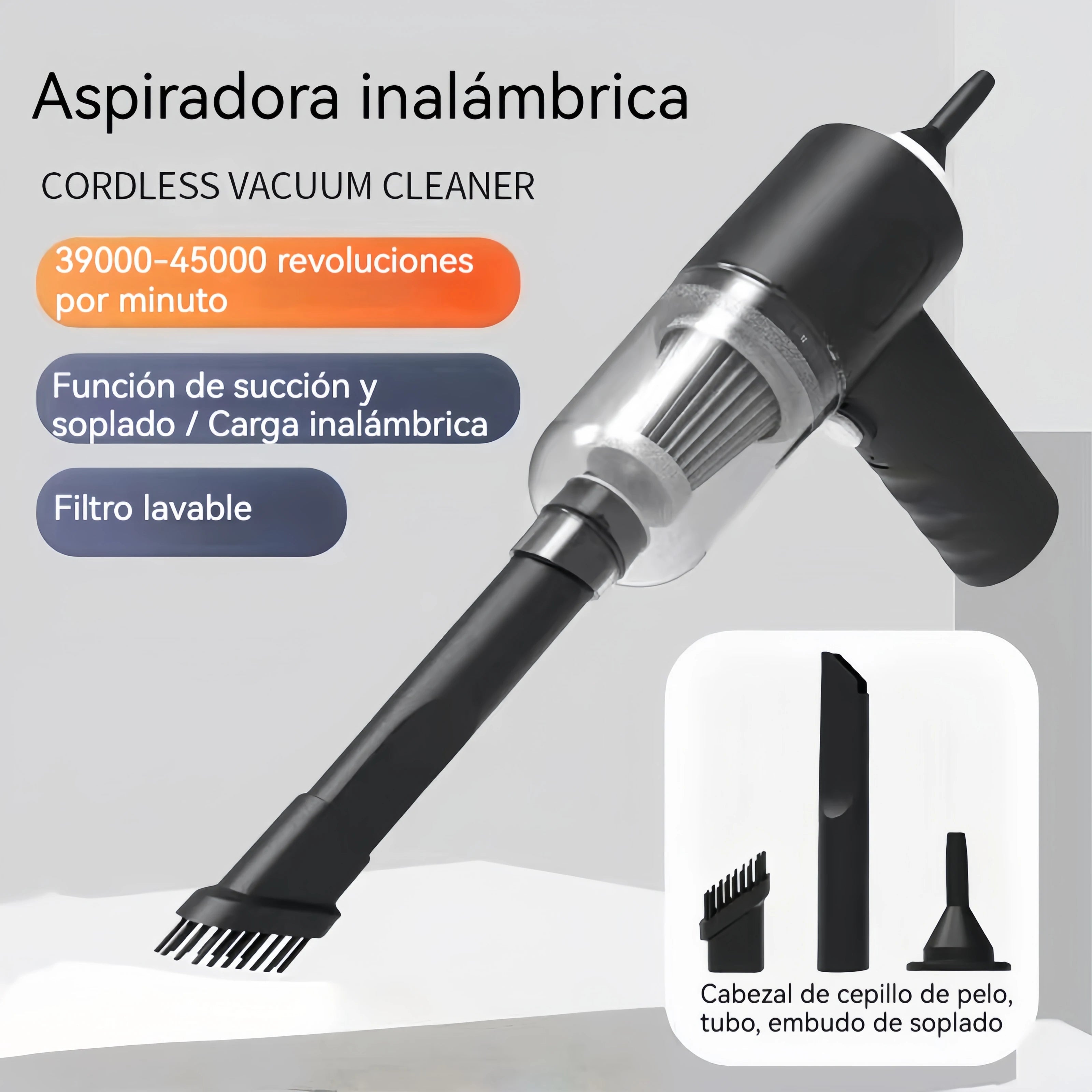 Portable Cordless Car Vacuum Cleaner | USB Rechargeable Handheld Vacuum