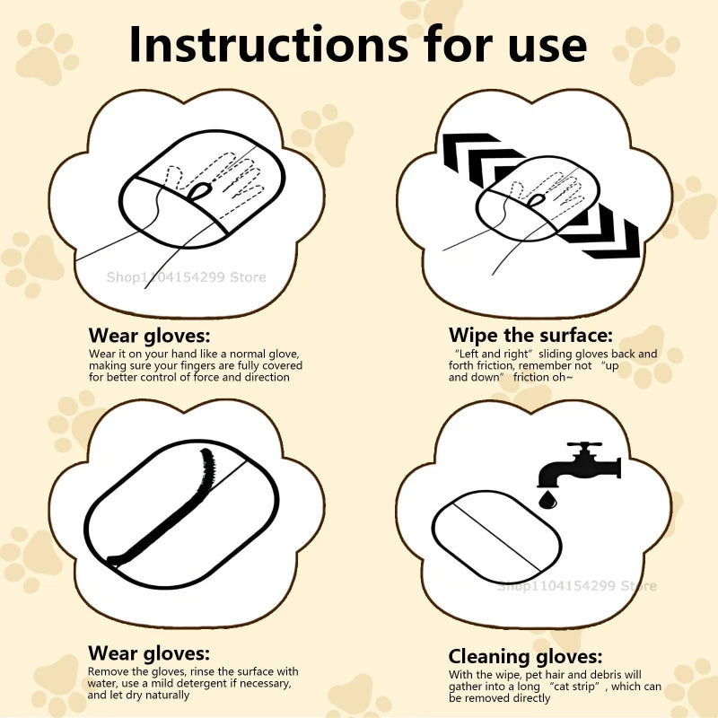 Pet Hair Removal Glove for Cats & Dogs | Reusable Grooming Glove