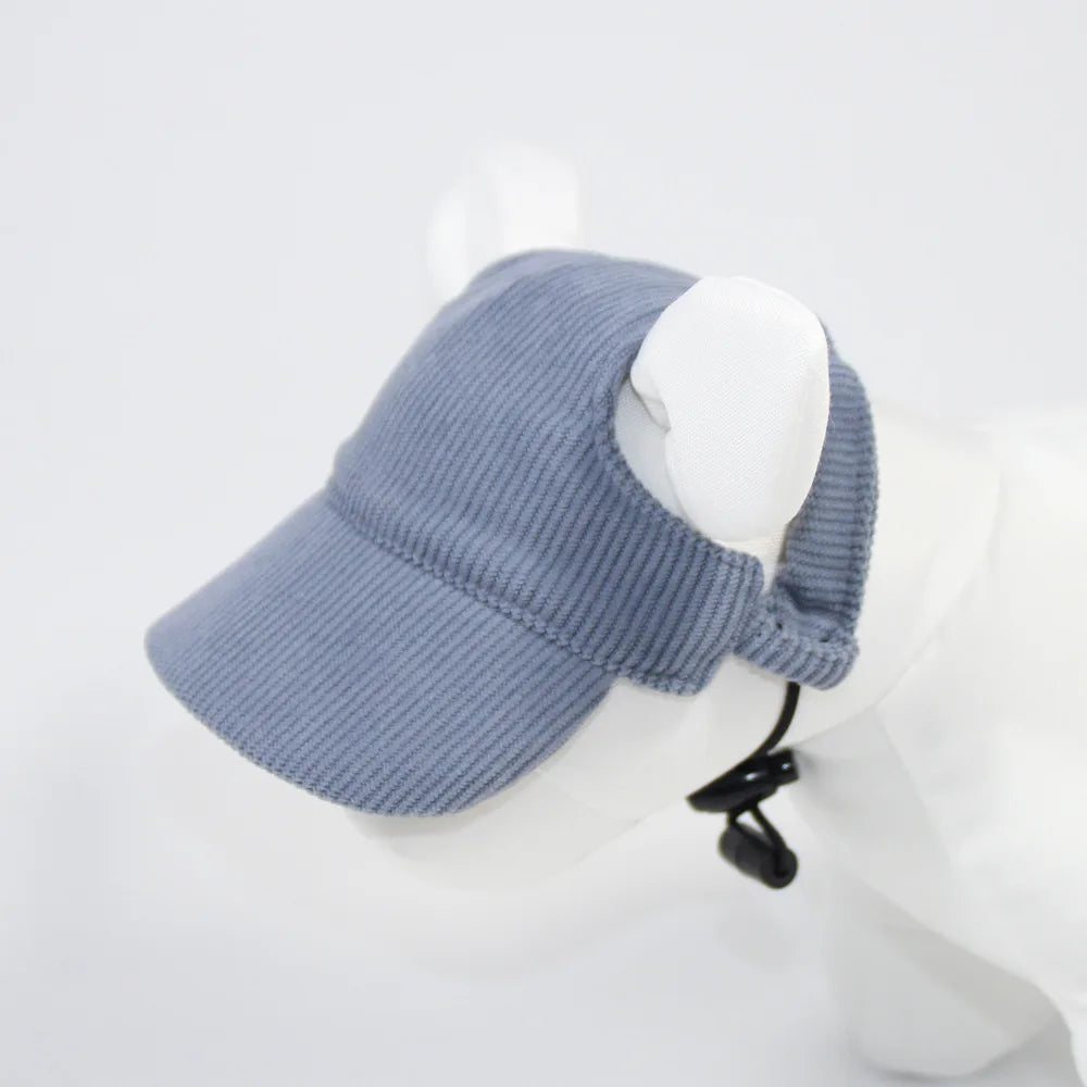 Corduroy Dog Sun Hat – Adjustable Pet Baseball Cap