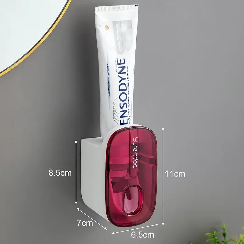 Wall Mounted Toothbrush Holder & Automatic Toothpaste Dispenser