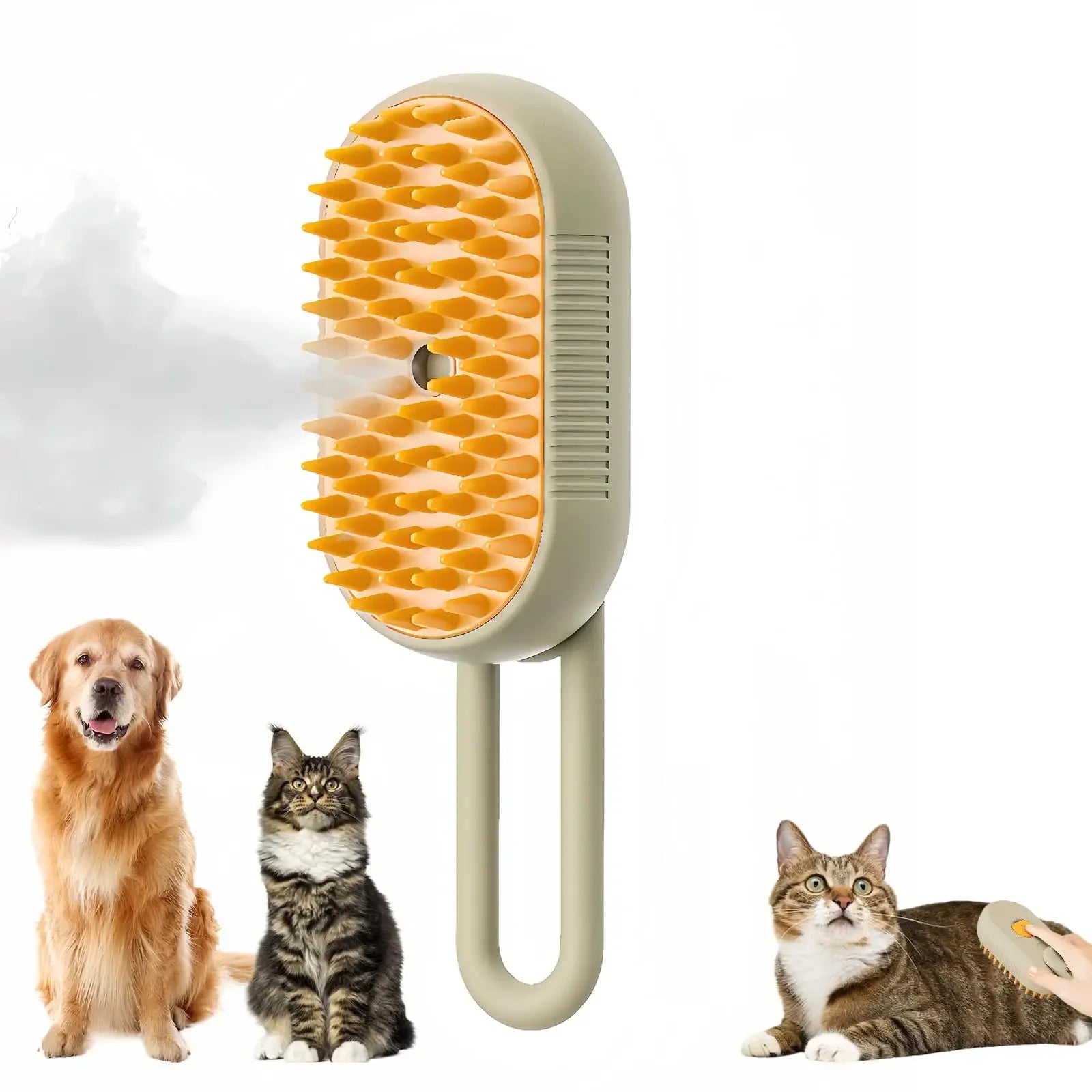 Steam Pet Grooming Brush – Self Cleaning & Hair Remover for Cats & Dogs