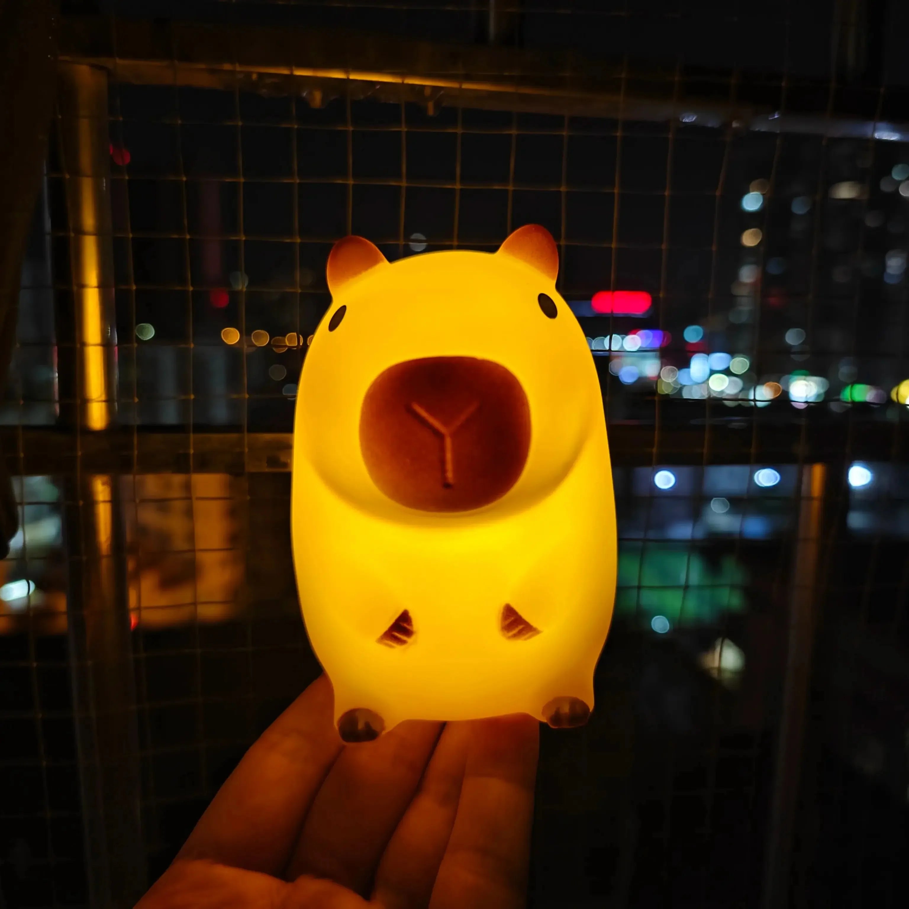 Cute Capybara Silicone Night Light | USB Rechargeable LED Bedside Lamp