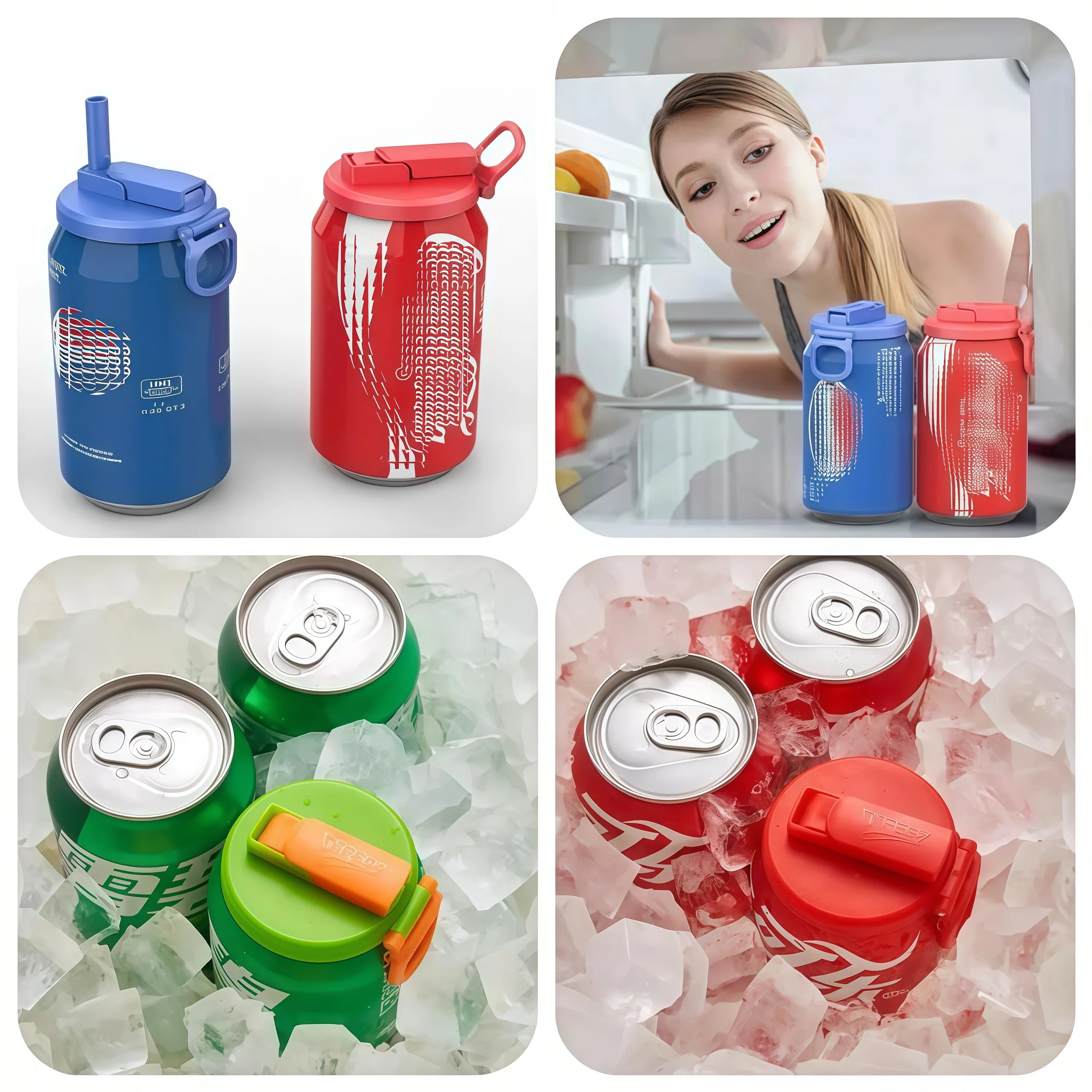Reusable Soda Can Lids with Straw (4-Pack) | Leak-Proof Drink Covers