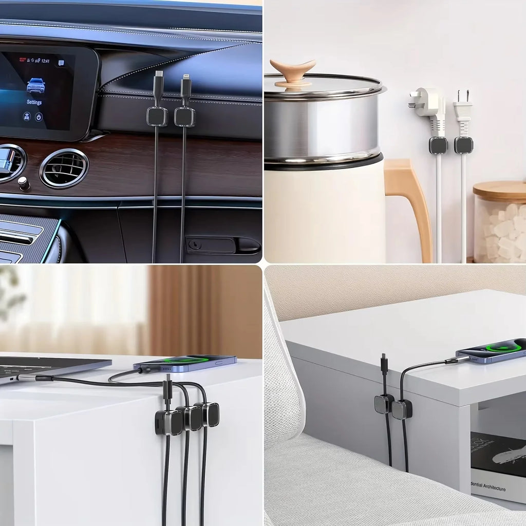 Magnetic Cable Organizer Clips for Desk & Charging Cables